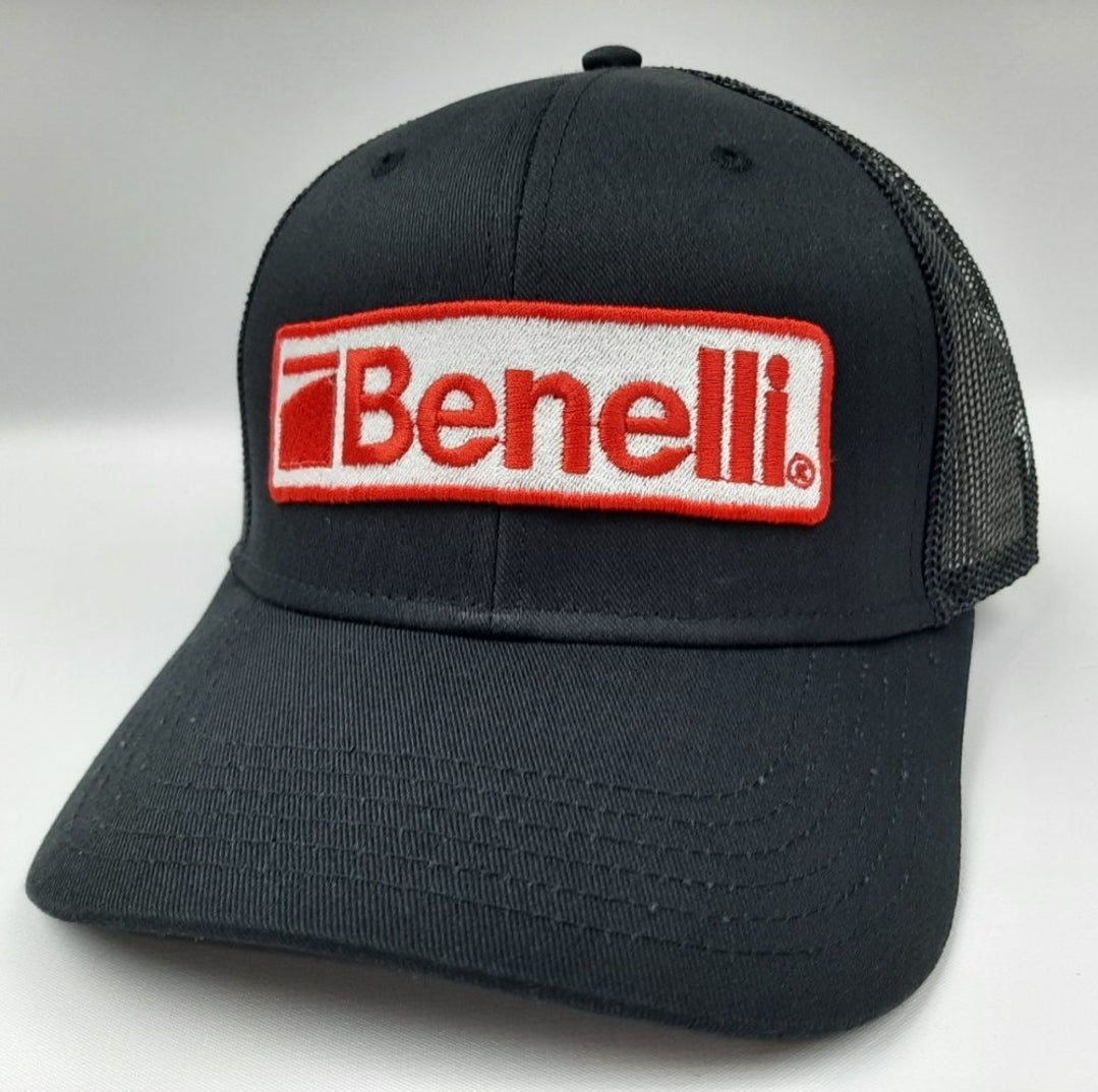 Benelli Embroidered Patch Curved Bill Cap Hat Mesh Snapback Yupoong Black