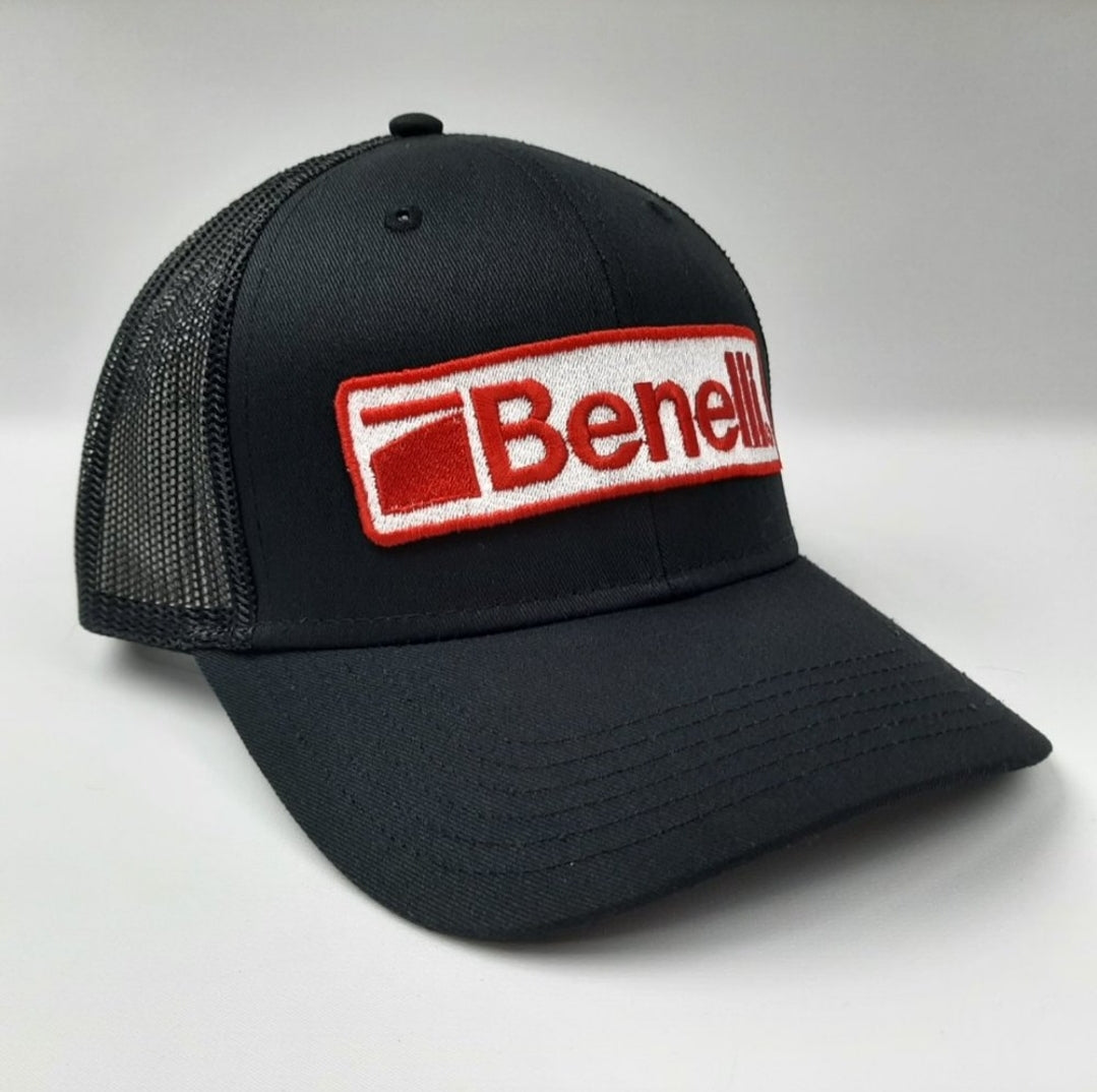 Benelli Embroidered Patch Curved Bill Cap Hat Mesh Snapback Yupoong Black