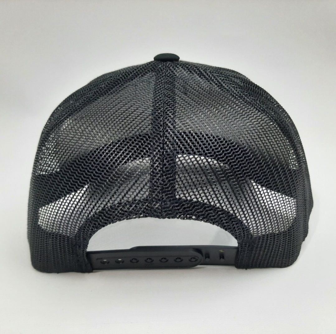 KC Lights curved bill embroidered mesh snapback cap hat black