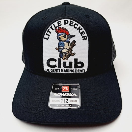 Little Pecker Club Richardson 112 Mesh Snapback Black Cap Hat Embroidered Patch