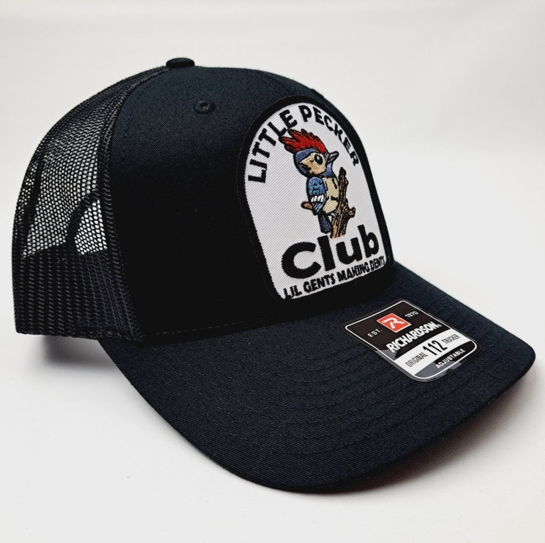 Little Pecker Club Richardson 112 Mesh Snapback Black Cap Hat Embroidered Patch