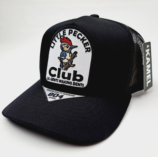 Little Pecker Club Mid-profile Mesh Snapback Black Cap Hat Embroidered Patch