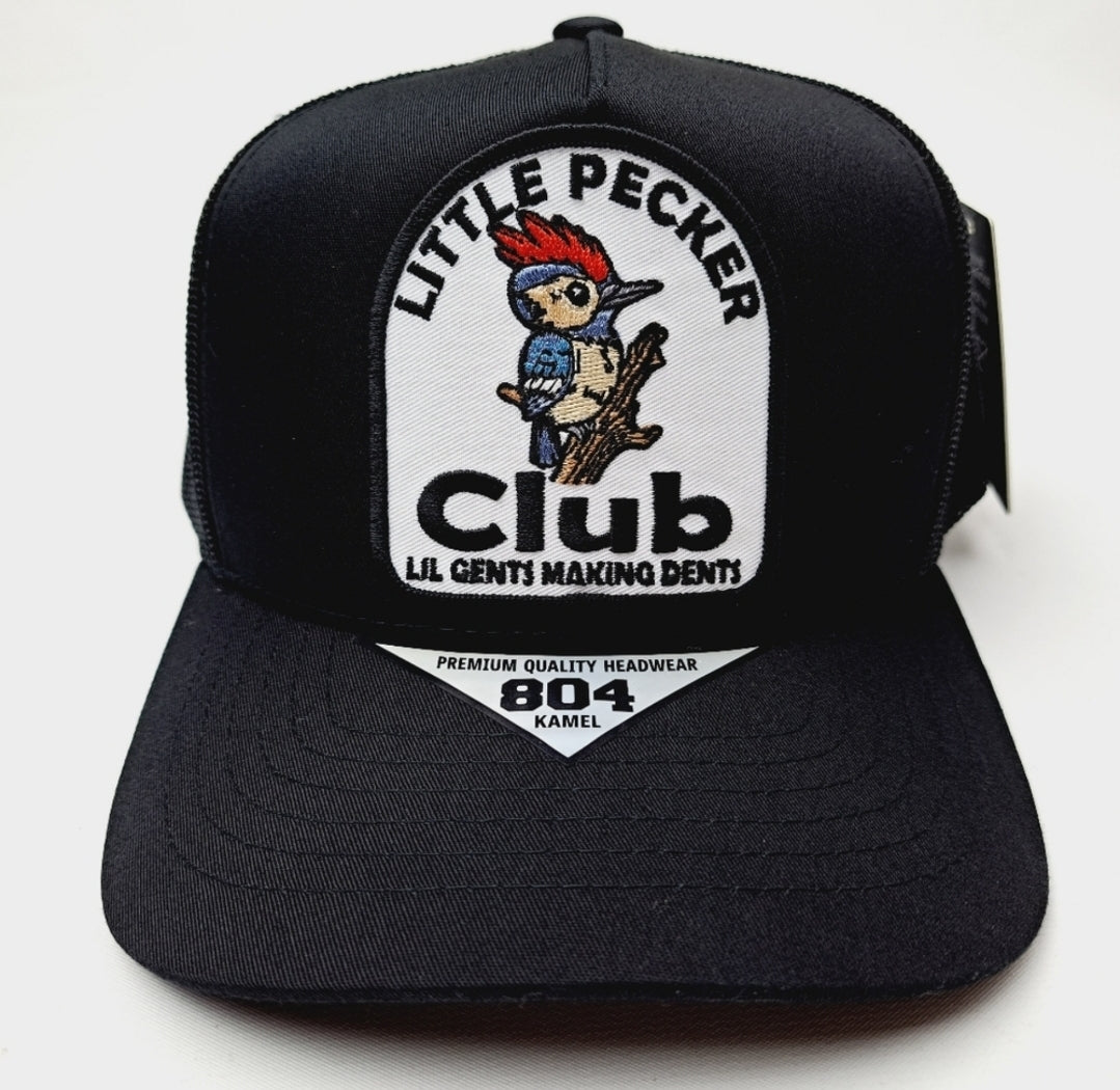 Little Pecker Club Mid-profile Mesh Snapback Black Cap Hat Embroidered Patch