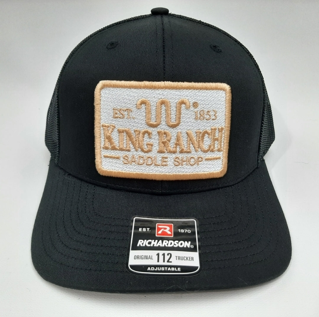King Ranch Richardson 112 Embroidered Patch Curved Bill Mesh Snapback Cap Hat Black