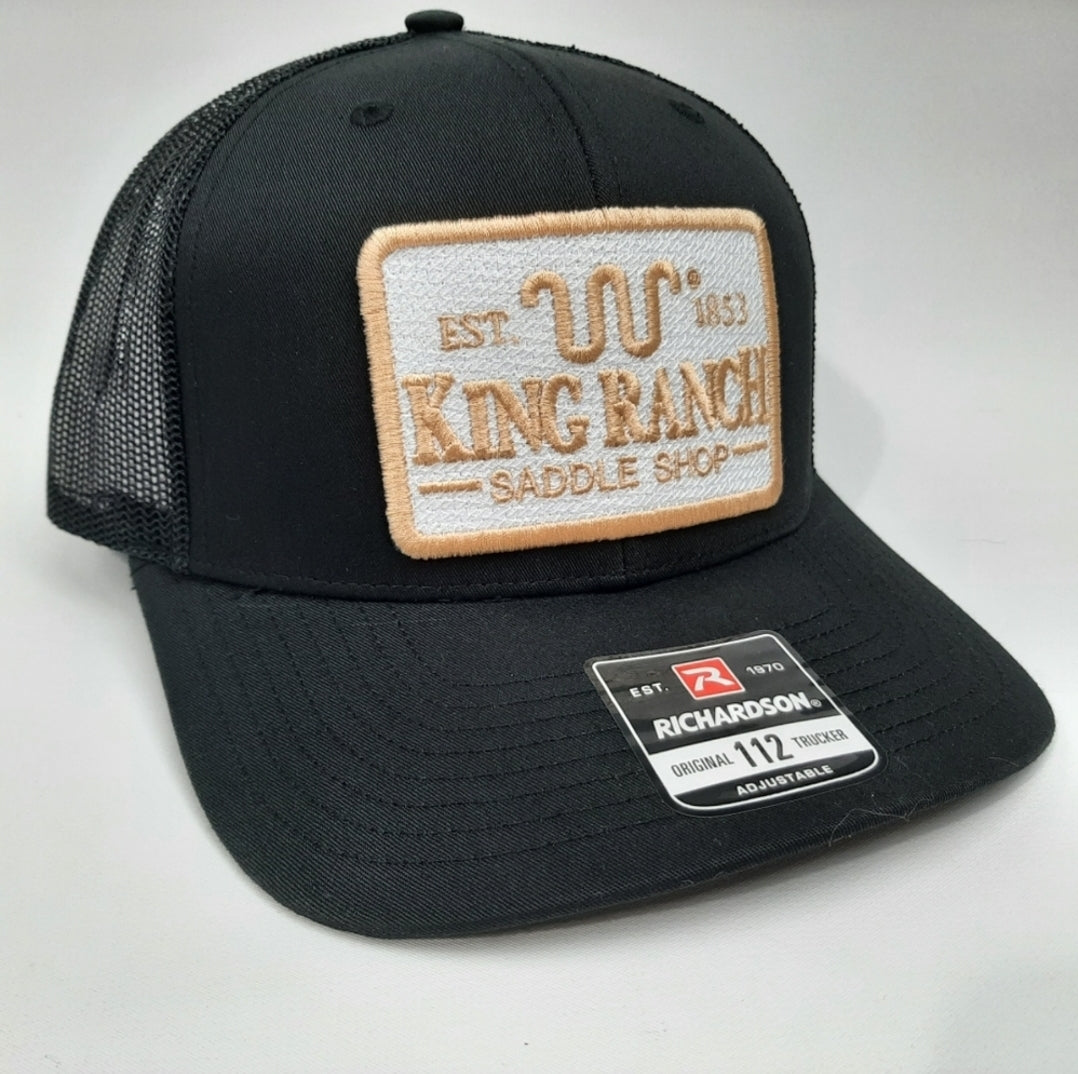 King Ranch Richardson 112 Embroidered Patch Curved Bill Mesh Snapback Cap Hat Black