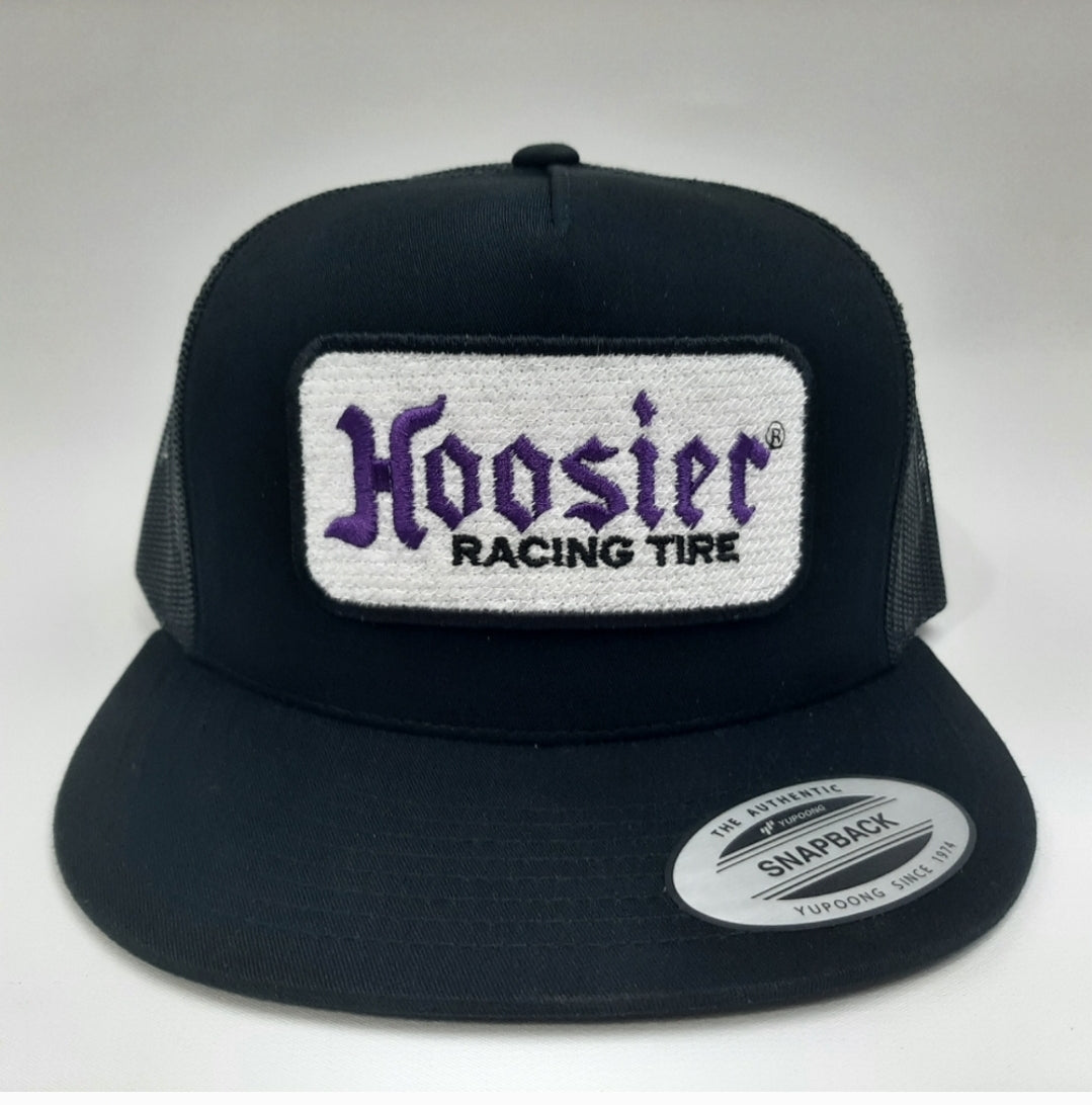 Hoosier Embroidered Patch Flat Bill Mesh Snapback Cap Hat Black
