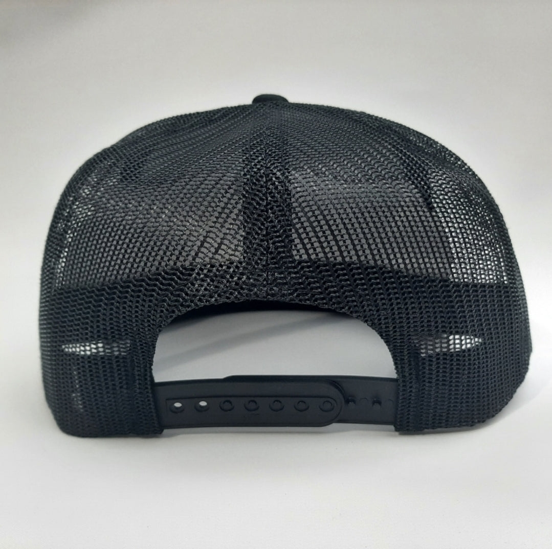 Hoosier Embroidered Patch Flat Bill Mesh Snapback Cap Hat Black