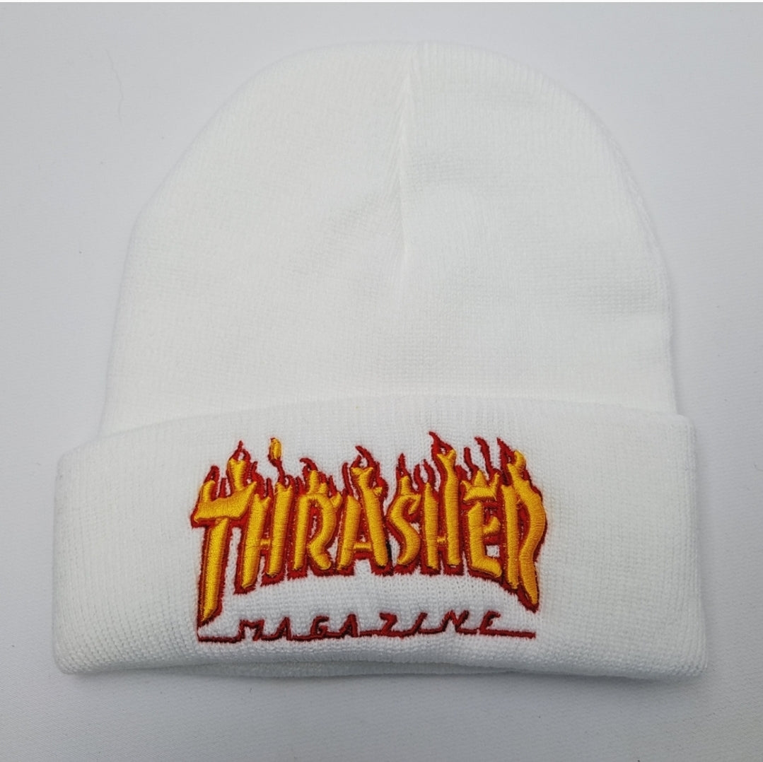 Thrasher Magazine Embroidered Patch Beanie Black