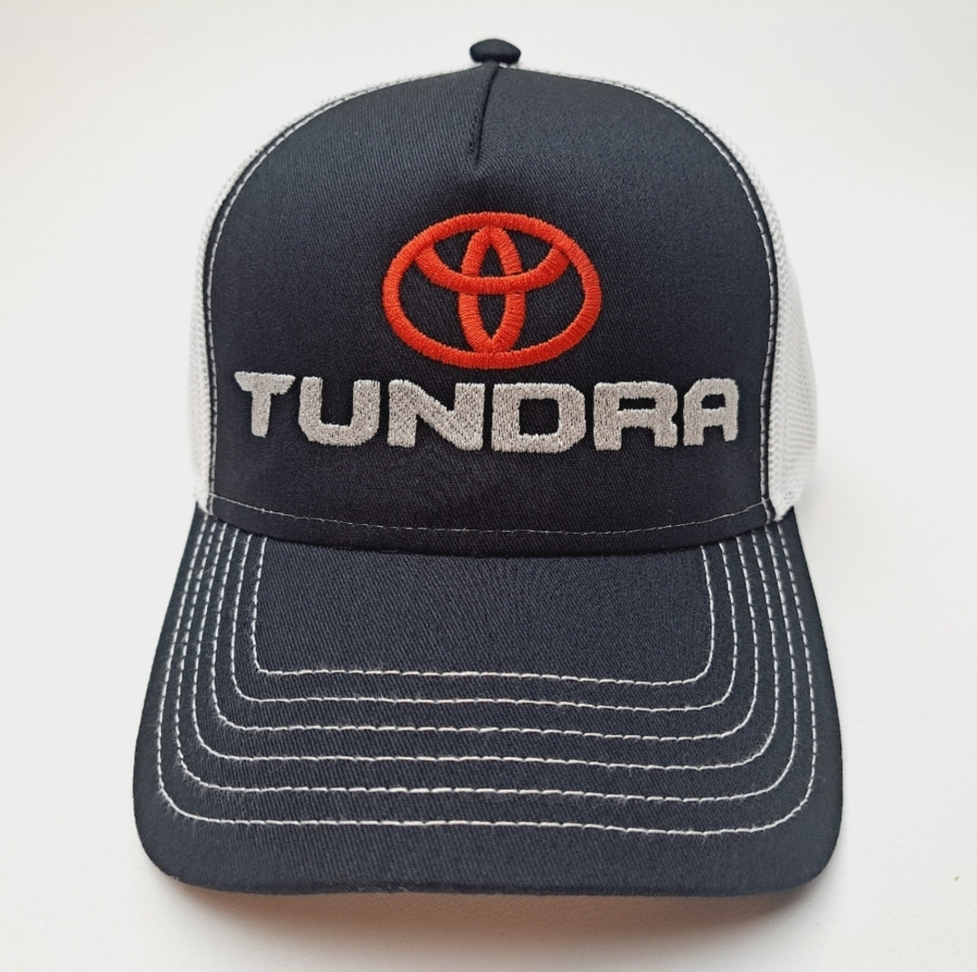 Toyota Tundra Trucker Mesh Snapback Cap Hat Black & White