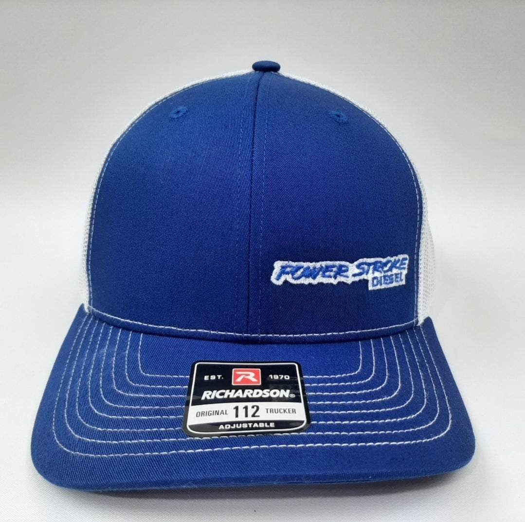 Powerstroke Ford Richardson 112 Trucker Mesh Snapback Cap Hat Blue & White