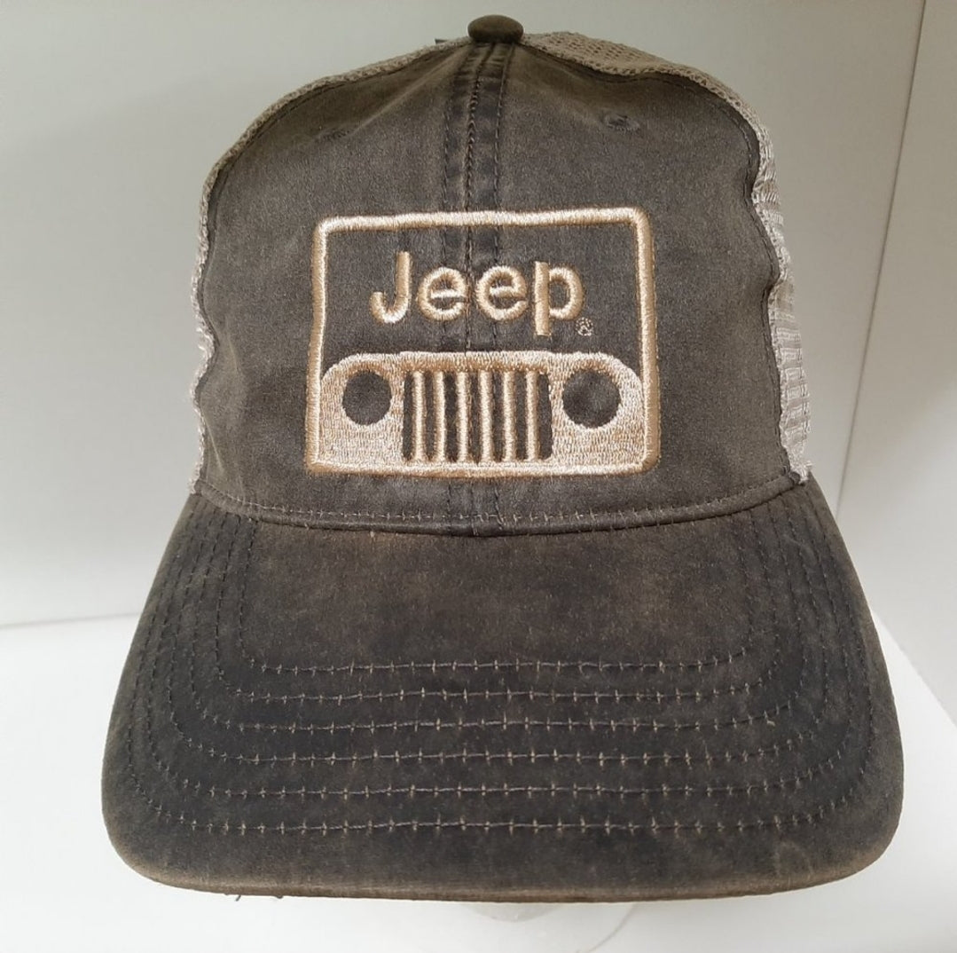 Jeep Relaxed Trucker Mesh Snapback Baseball Cap Hat Embroidered