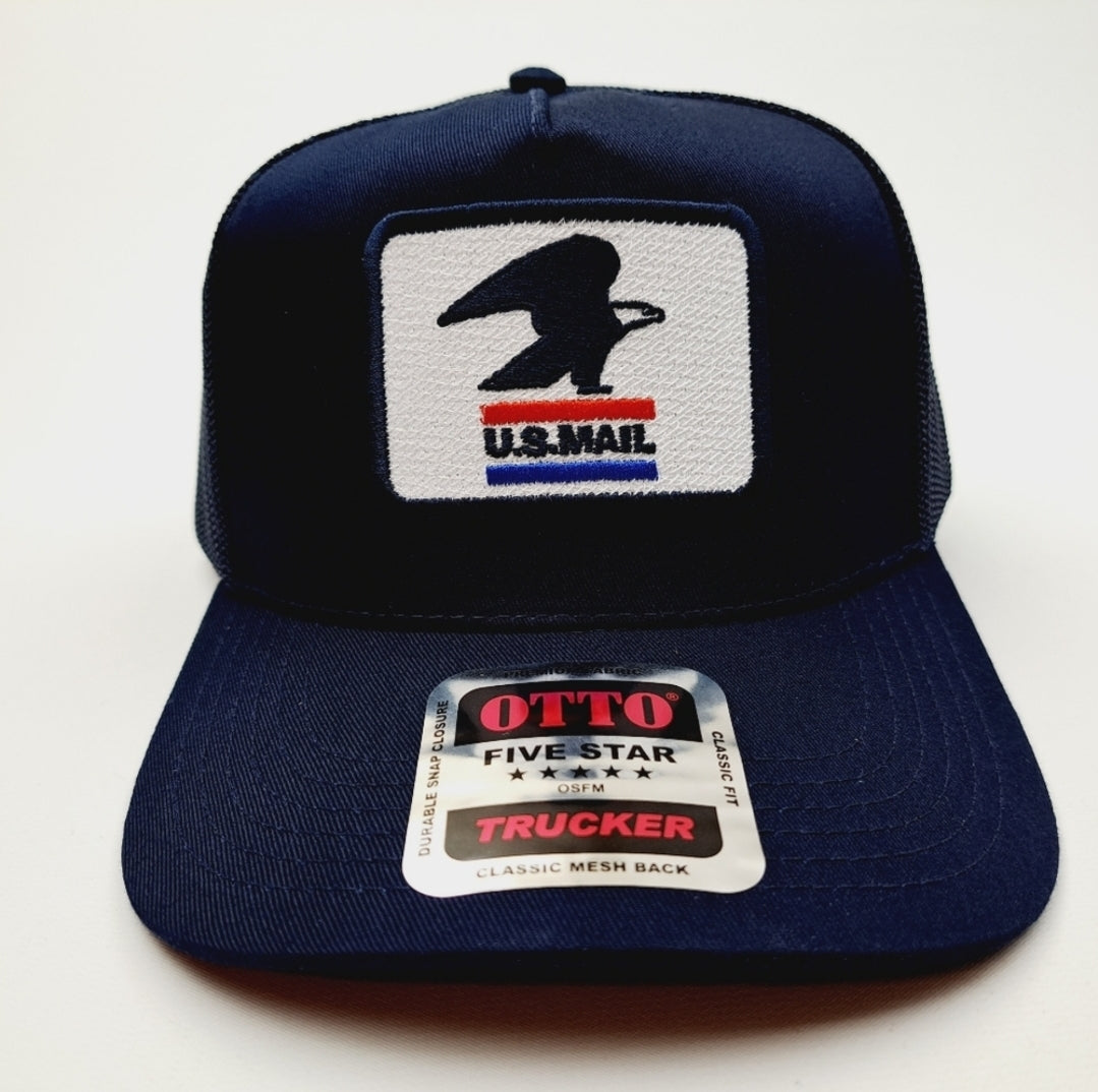 United States Postal Service Post Office Curved Bill Mesh Snapback Cap Hat Blue Otto