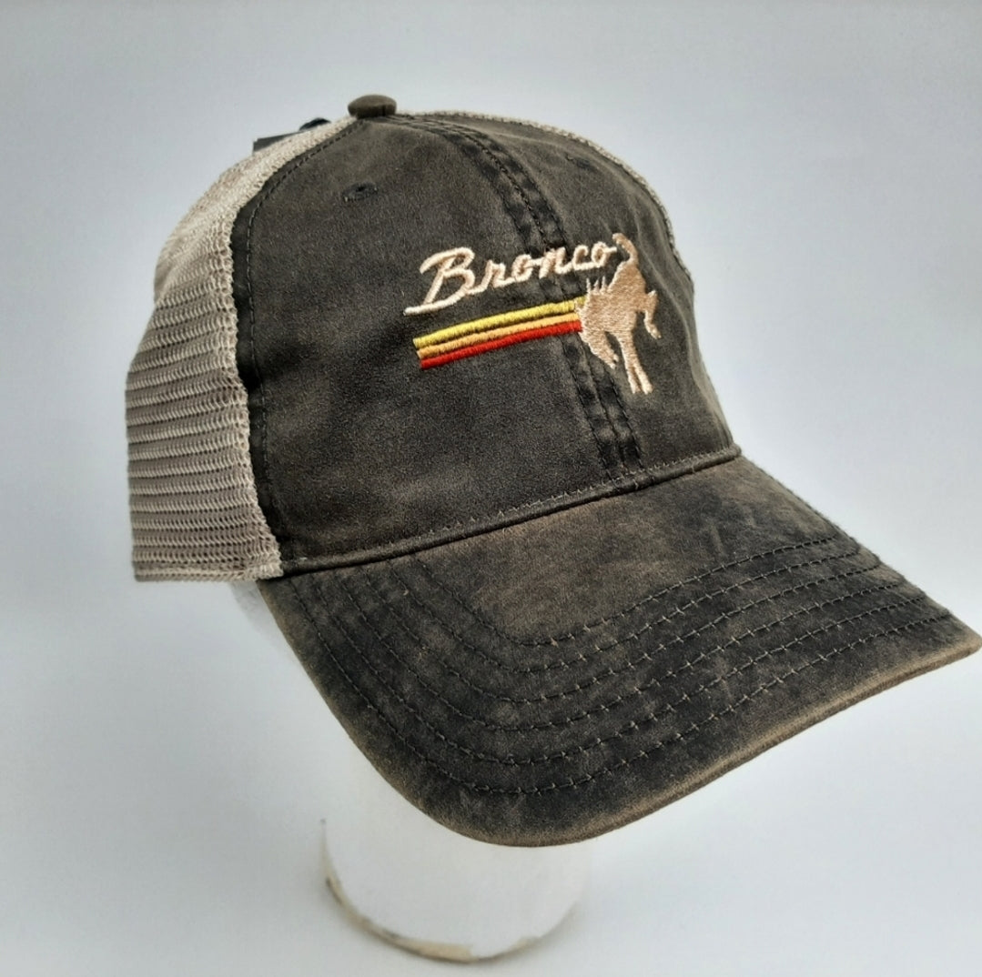 Ford Bronco Relaxed Trucker Mesh Snapback Cap Hat Brown