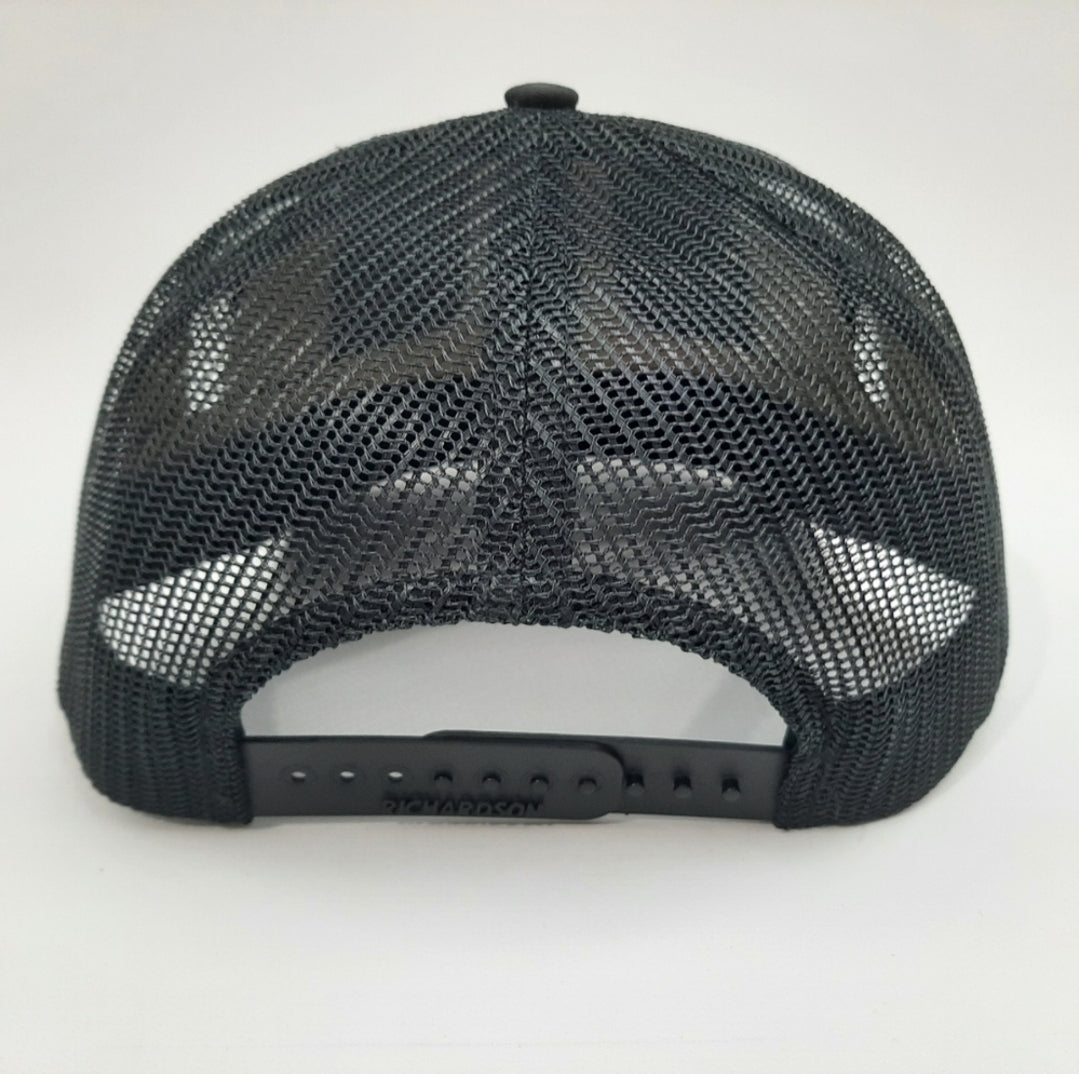 Copenhagen Embroidered Patch Richardson 112 Curved Bill Trucker Mesh Snapback Cap Hat Black