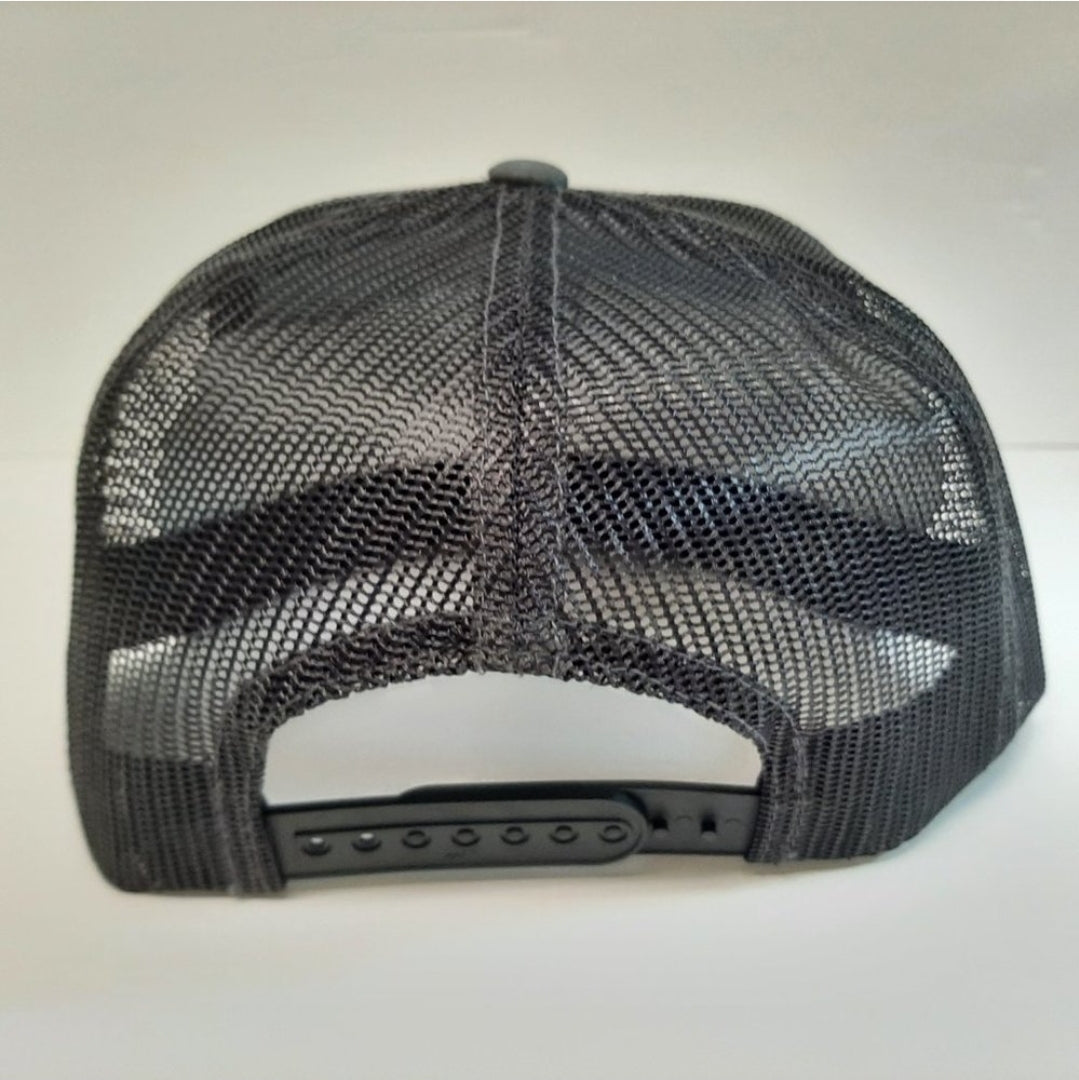 Glock Embroidered Patch Yupoong Baseball Cap Flat Bill Trucker Mesh Snapback Charcoal & Black