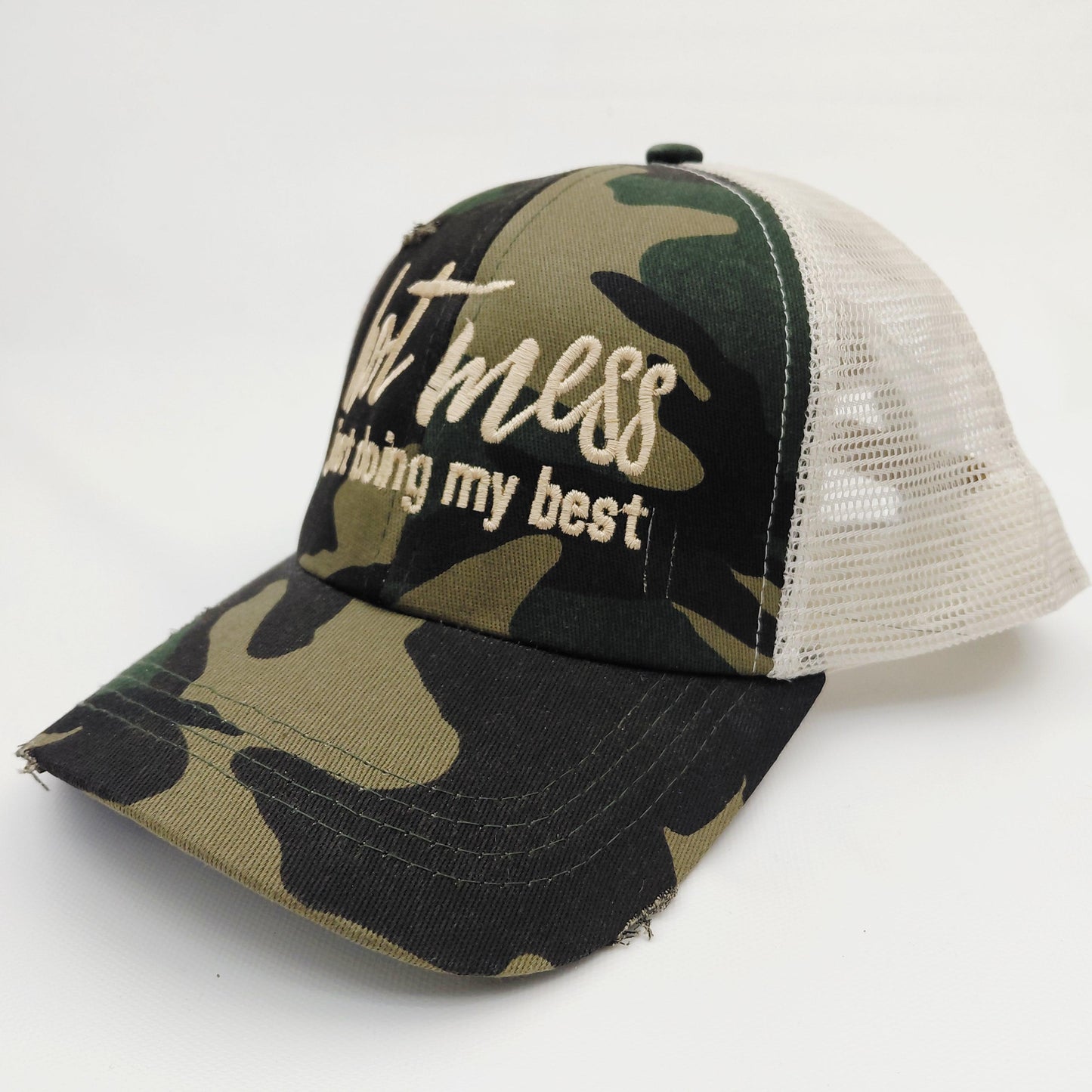 Hot Mess Just Doing My Best Camo Trucker Hat Adjustable Mesh Cap