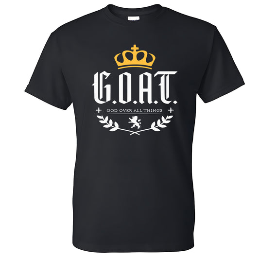 G.O.A.T. God Over All Things T-shirt Black Christian Believer Jesus Christ
