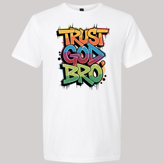 Trust GOD Bro Men's Graffiti Style T-shirt Christian Jesus Christ Shirt