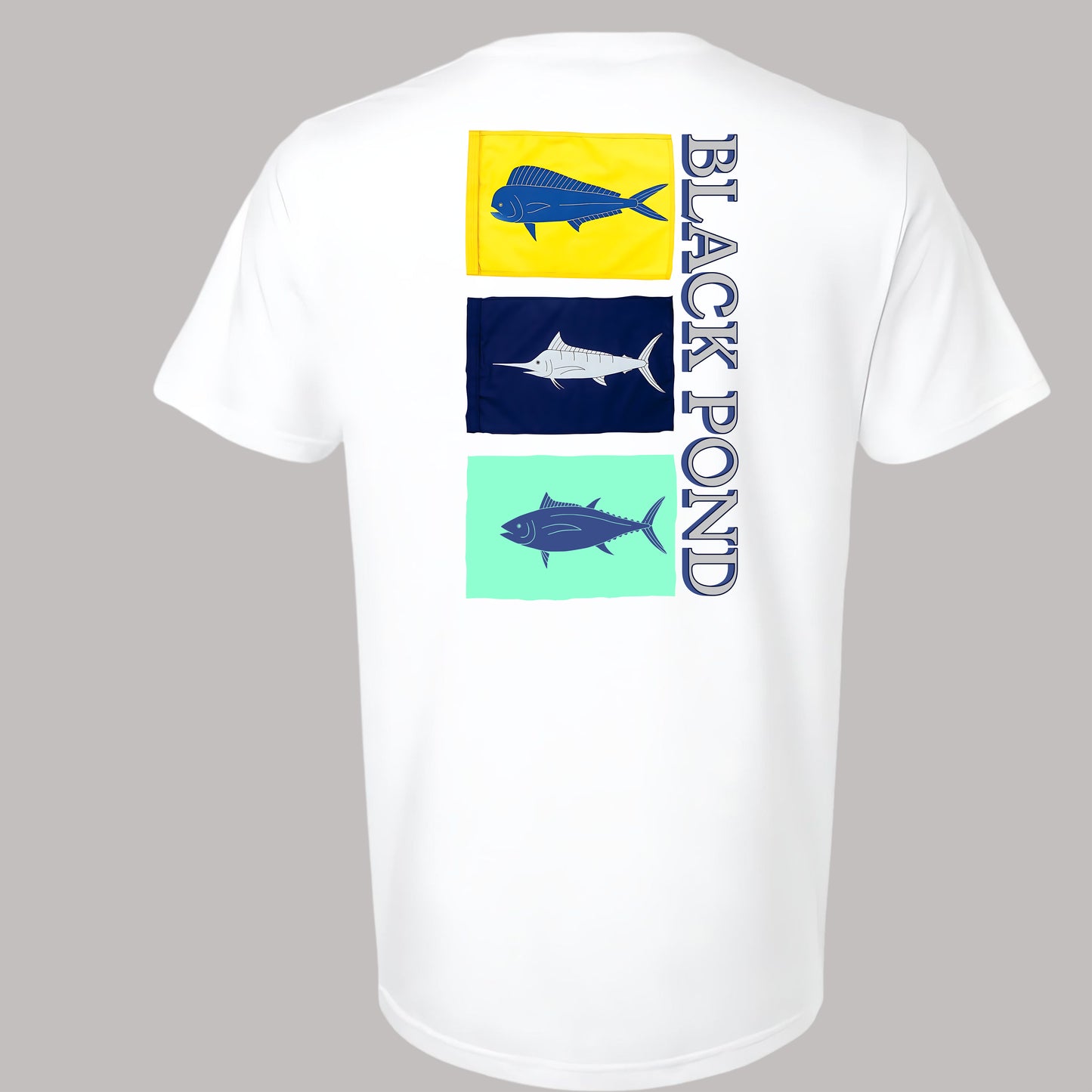 Black Pond Fish Flags T-shirt Offshore Fishing Outdoors