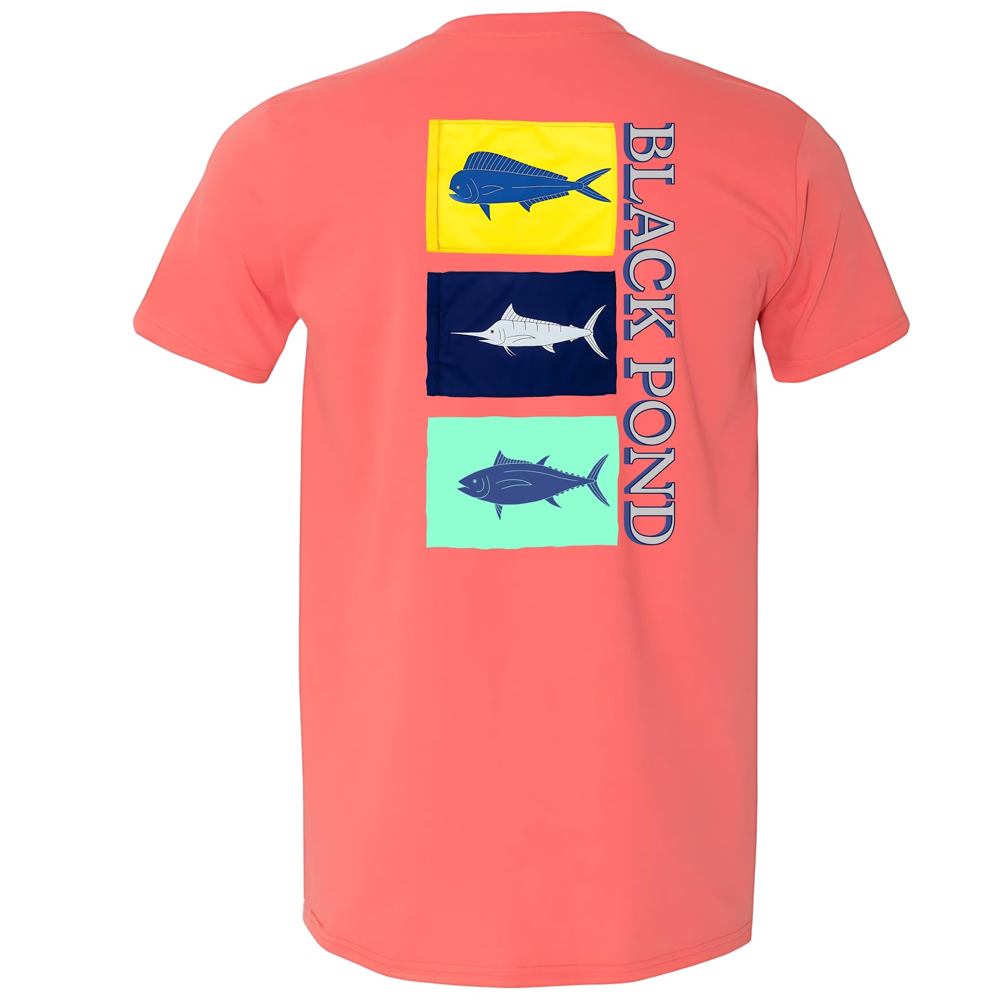 Black Pond Fish Flags T-shirt Offshore Fishing Outdoors