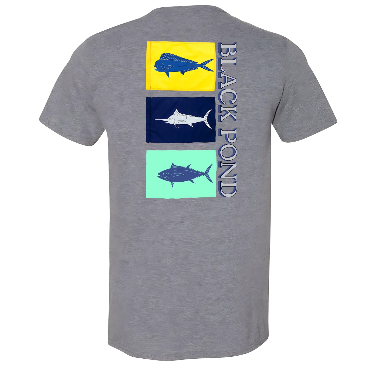 Black Pond Fish Flags T-shirt Offshore Fishing Outdoors