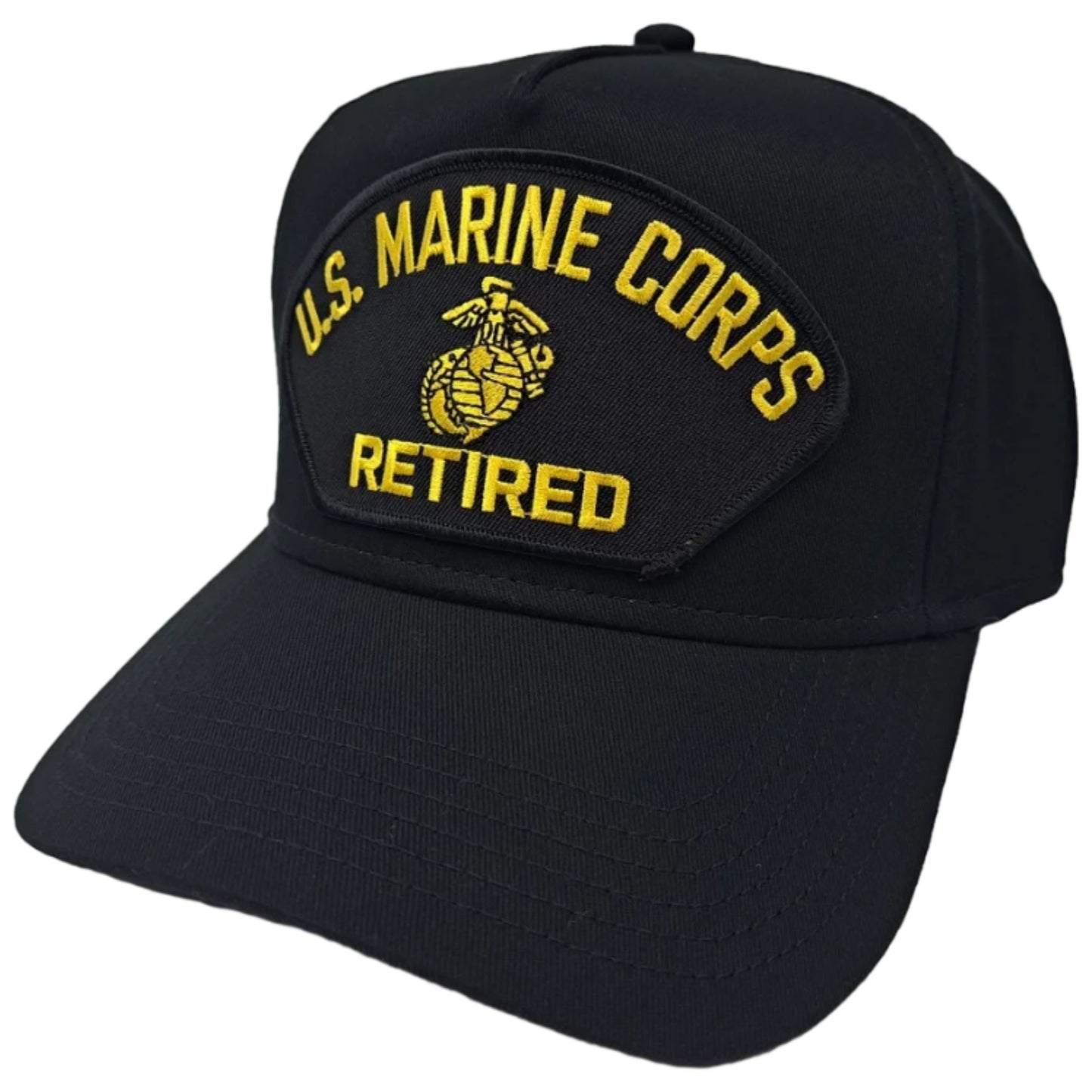 U.S. Marine Corps Retired Patch Hat Baseball Cap Adjustable Black Cotton