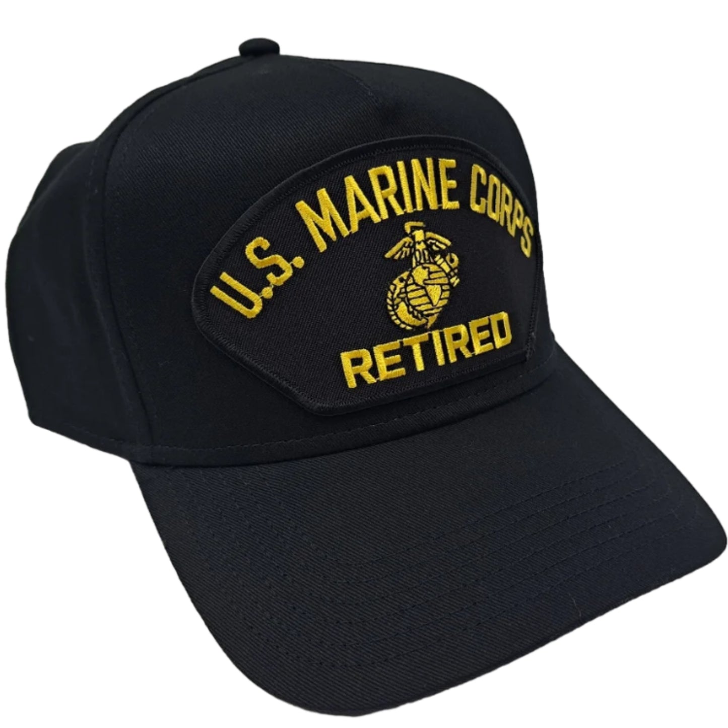 U.S. Marine Corps Retired Patch Hat Baseball Cap Adjustable Black Cotton
