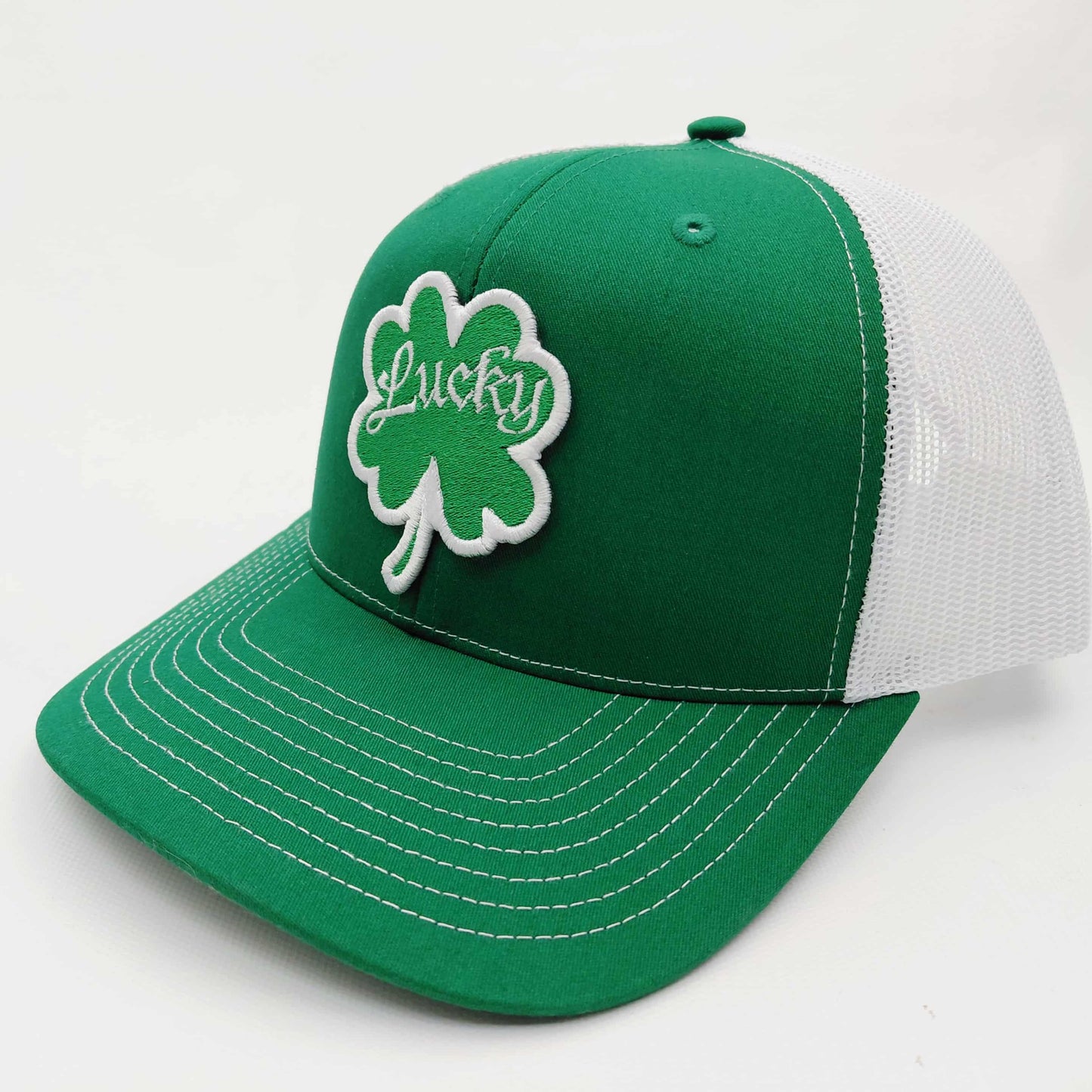 St. Patrick's Day Embroidered Clover Patch Richardson 112 Mesh Snapback