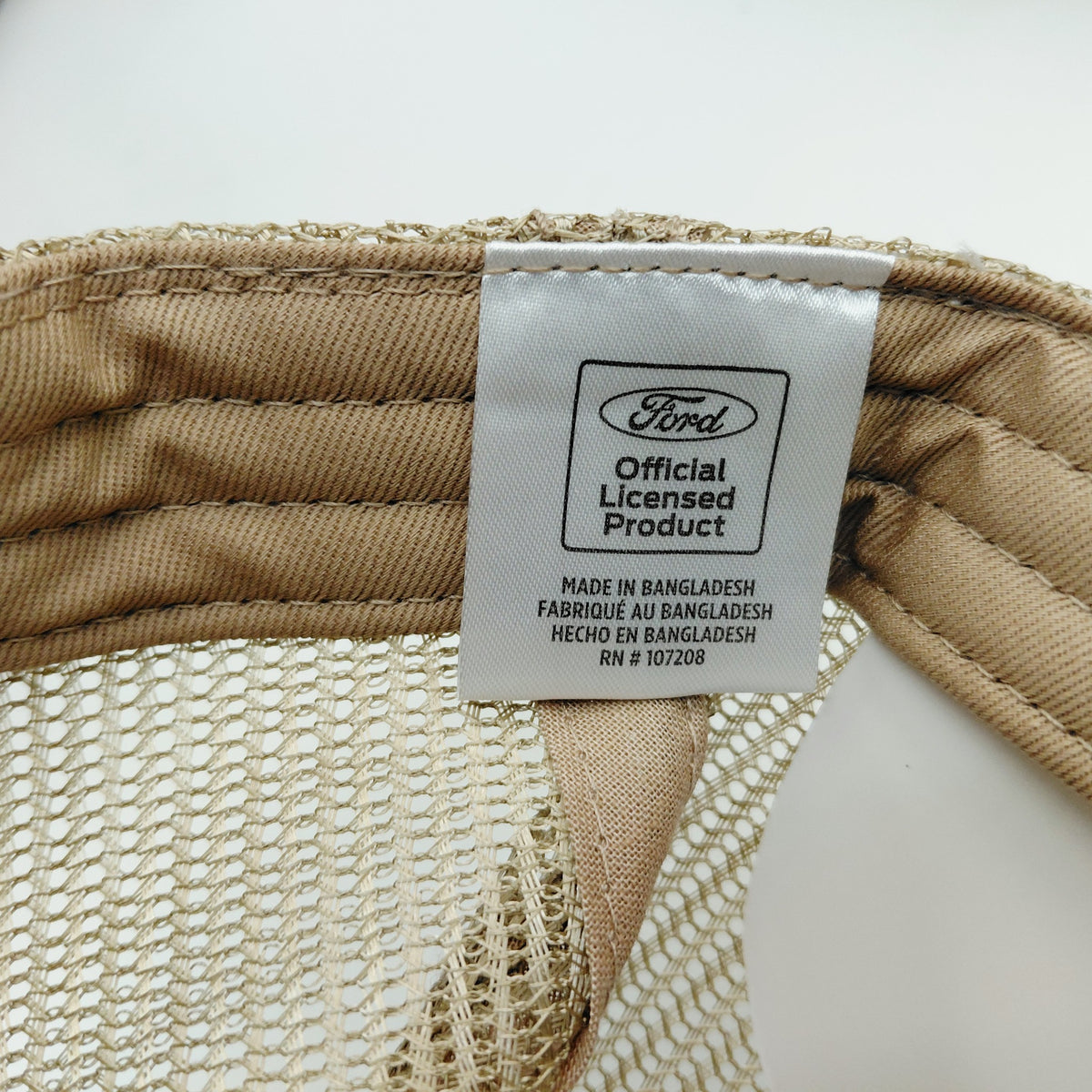 Ford officially licensed product label inside Bronco trucker hat