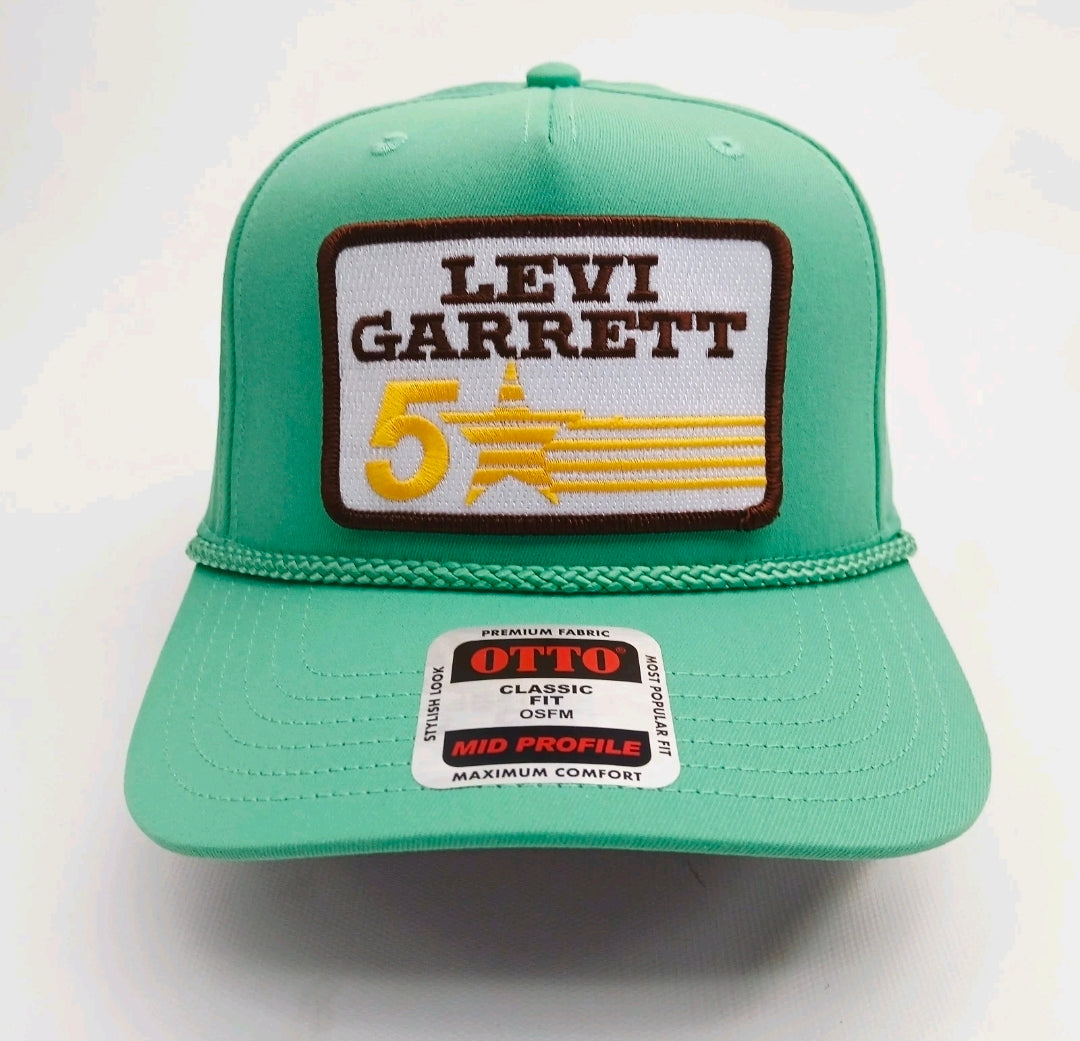 Levi Garrett 5 Star mint green snapback hat front view