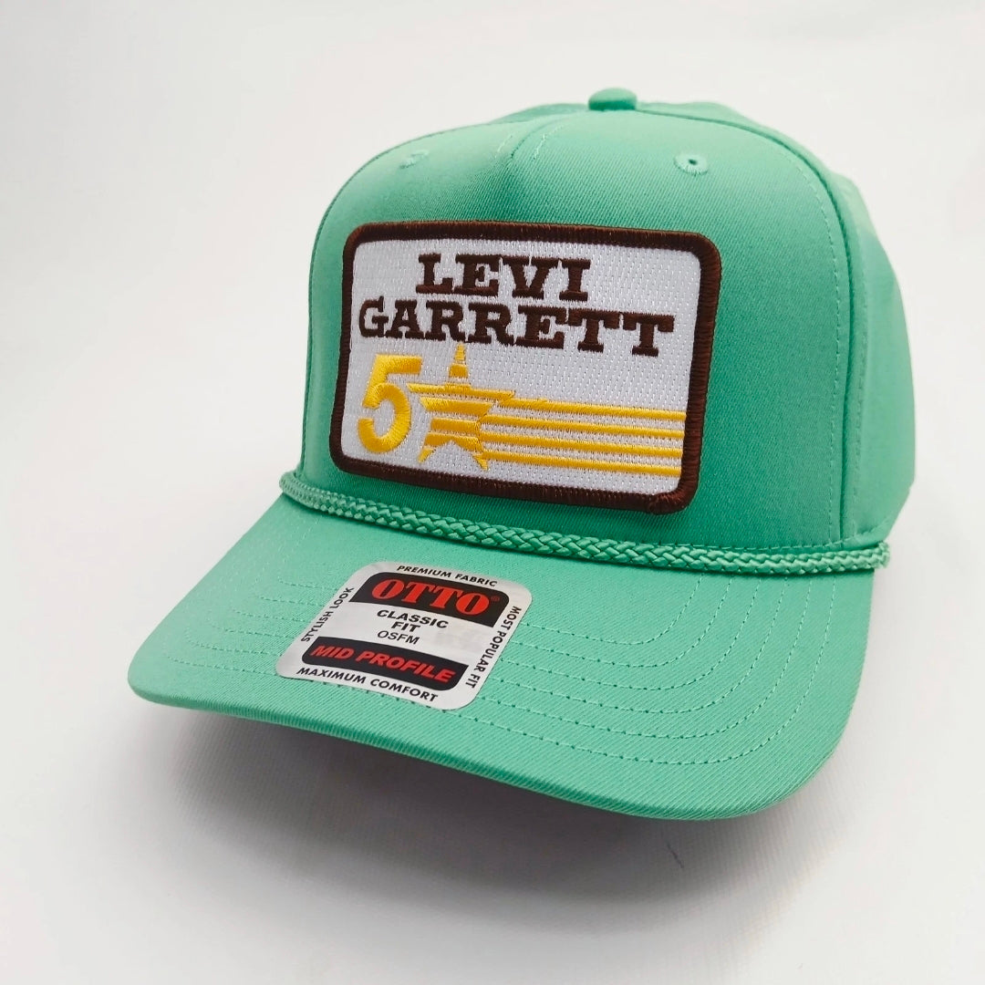 Levi Garrett 5 Star mint green snapback hat angled right view