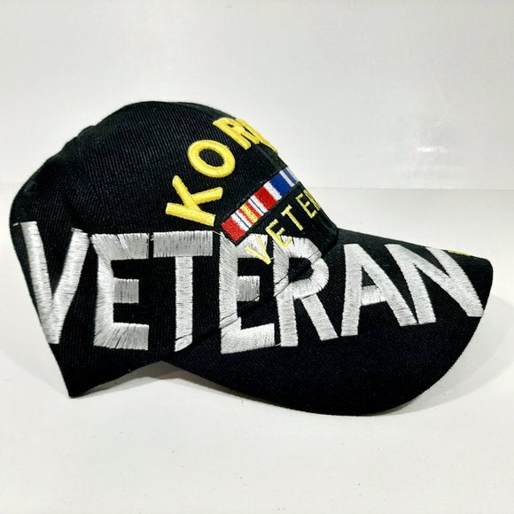 Korea War Hat Veteran Shadow Korea Veteran Black
