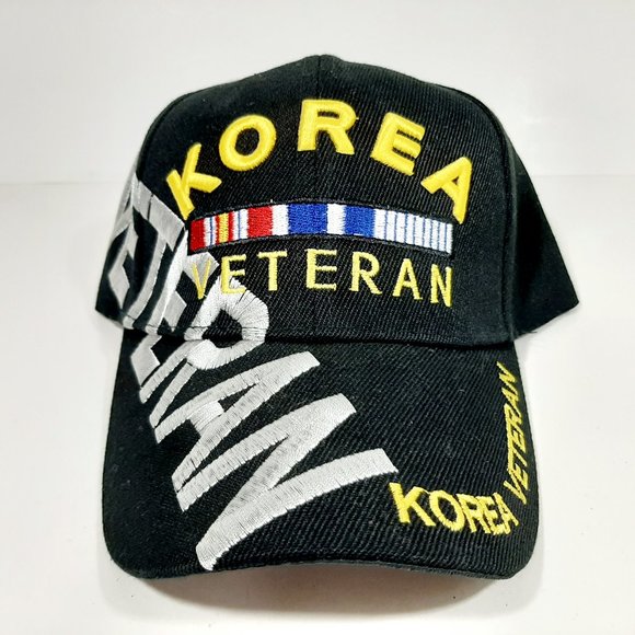 Korea War Hat Veteran Shadow Korea Veteran Black