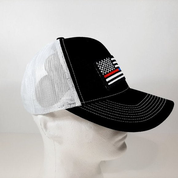 Thin Red Blue Line Baseball Cap Hat Snapback Black