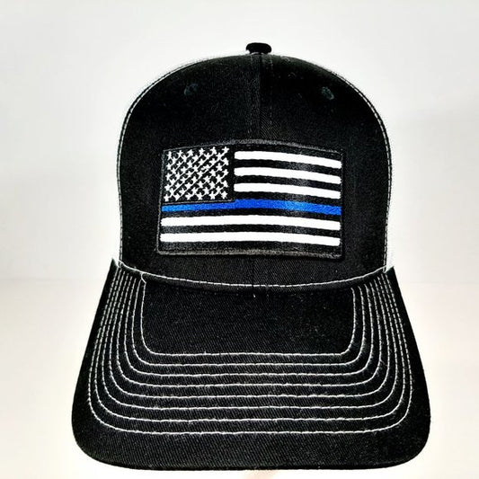 Thin Blue Line Flag Hat Embroidered Patch Baseball