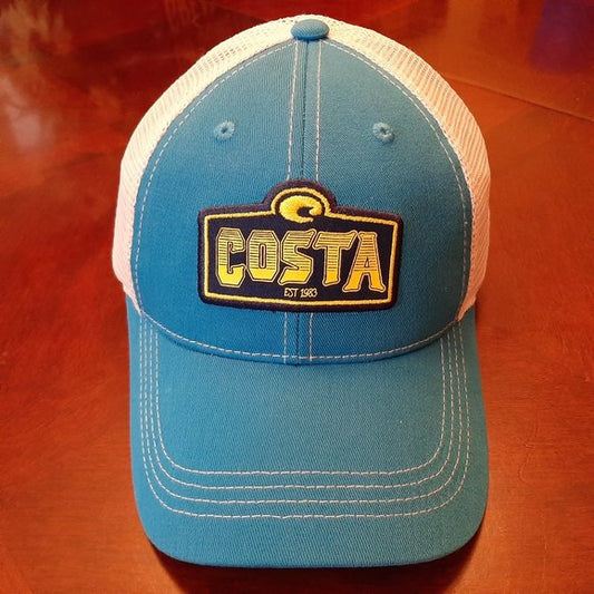 Costa Snapback Cap Hat One Size Blue & White Mesh