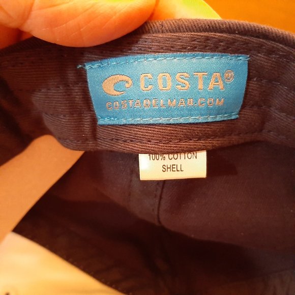Costa Strapback Cap Hat One Size Blue & White 100%