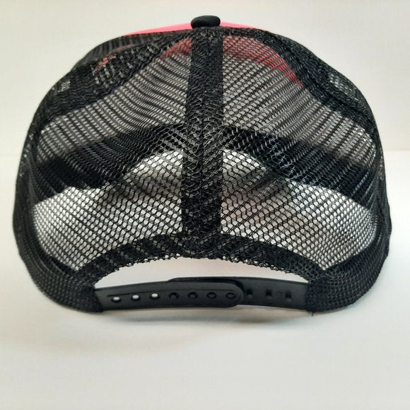 Billabong Embroidered Patch Foam Trucker Mesh Cap Pink Black