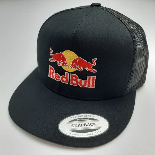 Redbull Red Bull Flat Bill Snapback Mesh Black Embroidered