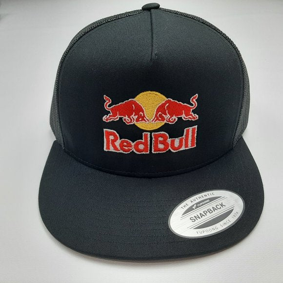 Redbull Red Bull Flat Bill Snapback Mesh Black Embroidered