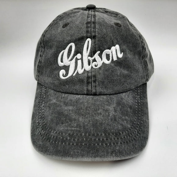 Gibson Guitars Relaxed Cotton Curved Bill Dad Hat Cap Gray Washed