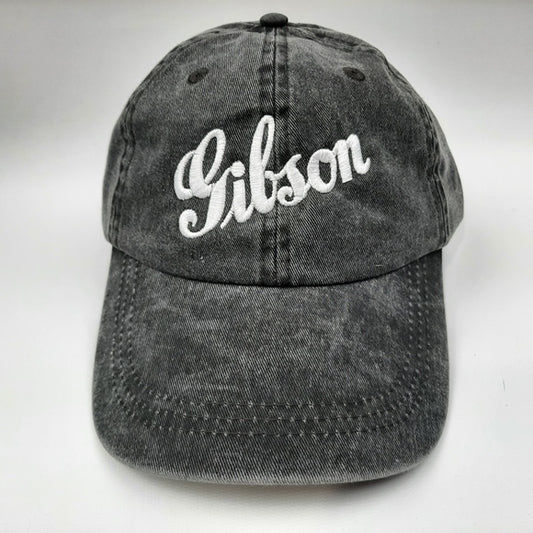 Gibson Guitars Relaxed Cotton Curved Bill Dad Hat Cap Gray Washed