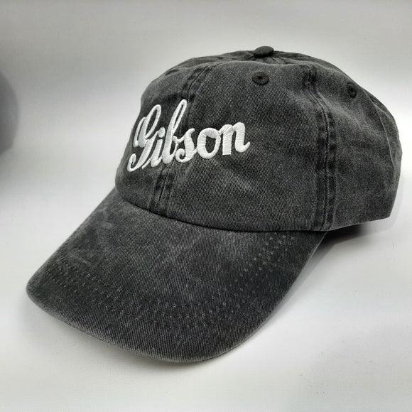 Gibson Guitars Relaxed Cotton Curved Bill Dad Hat Cap Gray Washed
