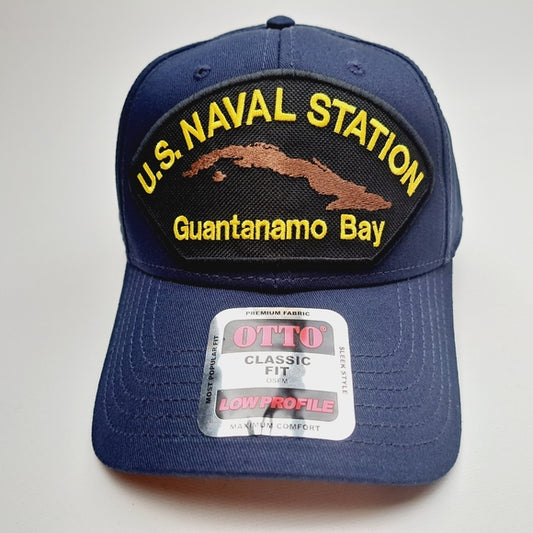 US Naval Station Guantanamo Bay Cuba Embroidered Patch Hat Cap Blue