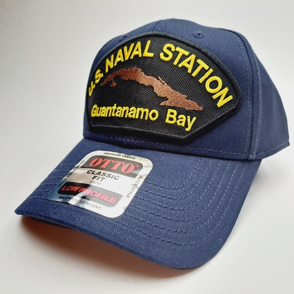 US Naval Station Guantanamo Bay Cuba Embroidered Patch Hat Cap Blue