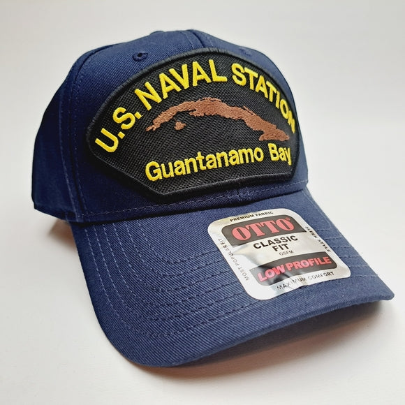 US Naval Station Guantanamo Bay Cuba Embroidered Patch Hat Cap Blue