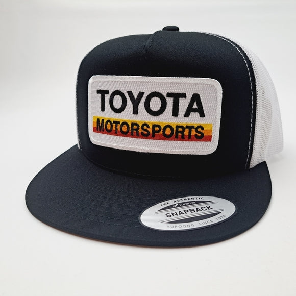 Toyota Motorsports Embroidered Patch Flat Bill Trucker Mesh Snapback Cap Hat
