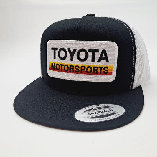 Toyota Motorsports Embroidered Patch Flat Bill Trucker Mesh Snapback Cap Hat