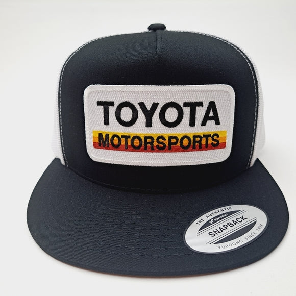 Toyota Motorsports Embroidered Patch Flat Bill Trucker Mesh Snapback Cap Hat