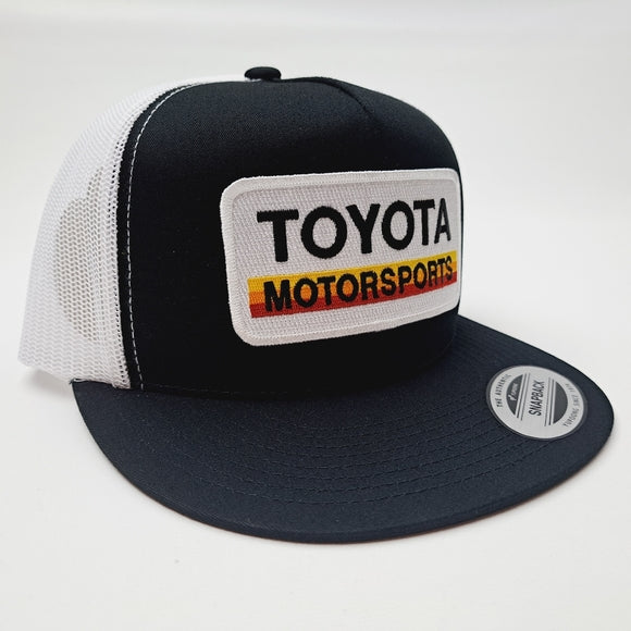 Toyota Motorsports Embroidered Patch Flat Bill Trucker Mesh Snapback Cap Hat
